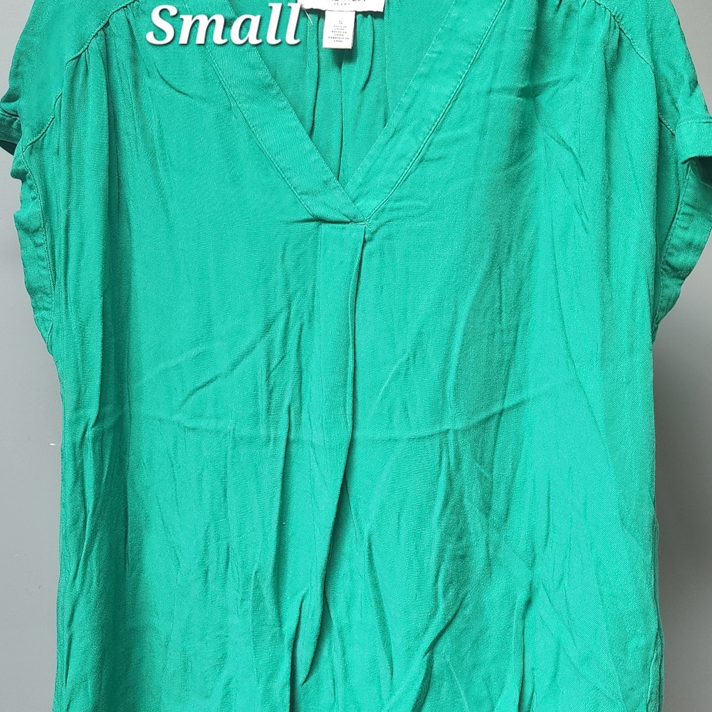 Nine West Teal V-Neck Blouse